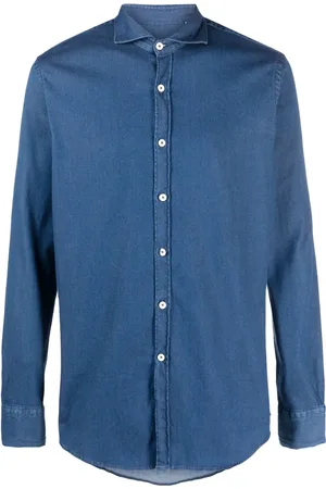 CANALI Camisa de mezclilla manga larga
