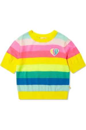 Billieblush Playera con motivo de rayas y parche del logo