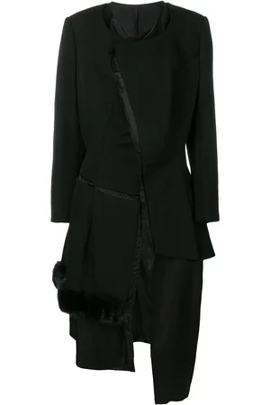 Comme des Garçons Abrigo deconstruido con ribete de pelo artificial 1997