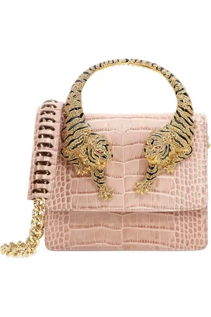 Roberto Cavalli Bolsa de mano con efecto de piel de cocodrilo