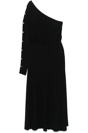 Elisabetta Franchi Vestido midi con hombro descubierto