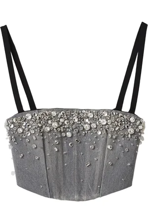 Miu Miu Top corto con detalles de cristal