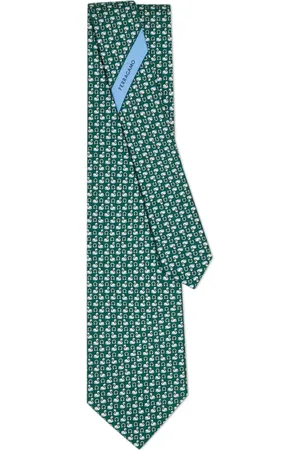 Salvatore Ferragamo Corbata de seda con cisnes estampados