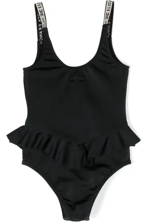 Elisabetta Franchi Traje de baño con logo estampado y volantes