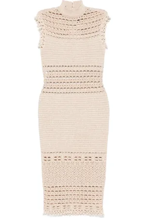 Retrofete Vestido midi tejido de crochet