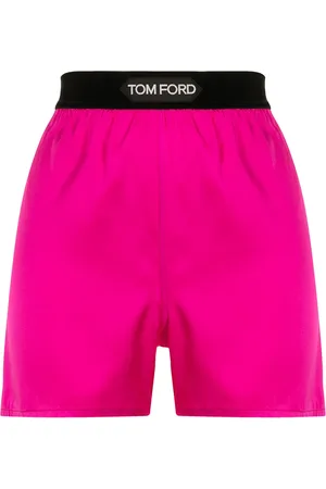 Tom Ford Shorts de seda con logo en la pretina