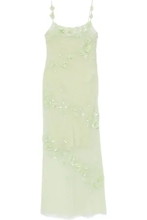 BLUMARINE Vestido largo con tul bordado