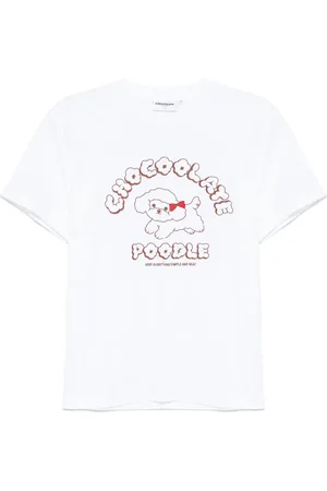 Chocoolate Playera con estampado de caniche