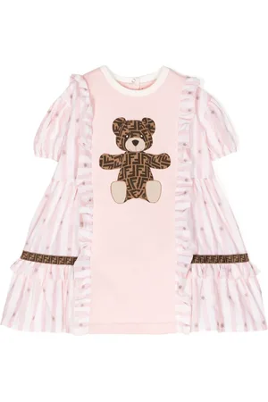Fendi Vestido con logo FF y motivo de osito