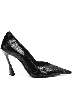 MUGLER Zapatillas con glitter y tacón de 95mm