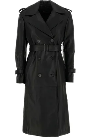 Max Mara Magiaro double-breasted leather trench coat