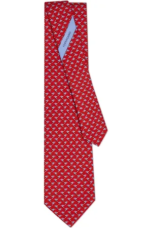 Salvatore Ferragamo Corbata de seda con colibríes estampados