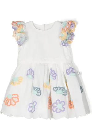 Stella McCartney Vestido con ribete festoneado