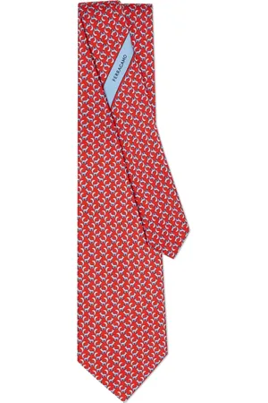 Salvatore Ferragamo Corbata de seda con estampado Paw