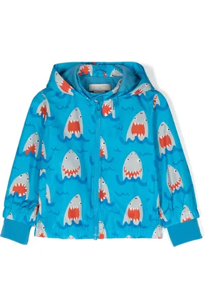 Stella McCartney Chamarra con capucha y tiburón estampado