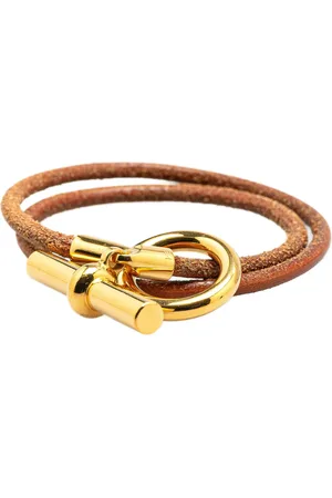 Hermès Pulsera de piel Glenan Double Tour del siglo XX