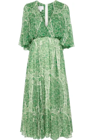 Giambattista Valli Vestido de seda midi con estampado botánico