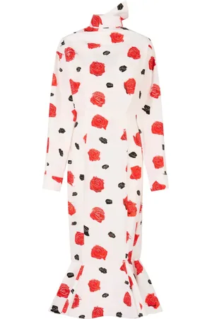 Marni Vestido midi con rosas estampadas