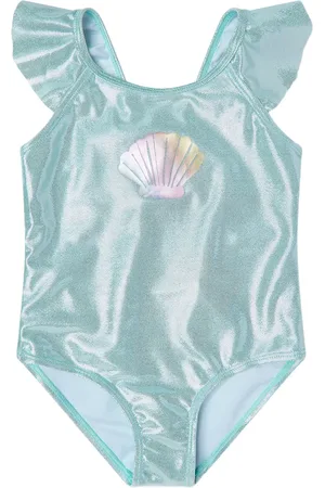 SOLISWIM KIDS Traje de baño metalizado con concha de mar estampada