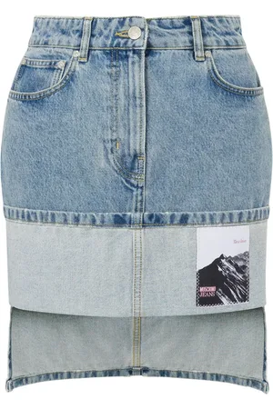 Moschino Falda de mezclilla con aplique del logo