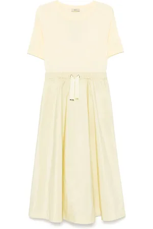 HERNO Vestido midi con panel de tafetán