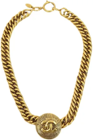 CHANEL Collar con medallón y logo CC 1990-2000