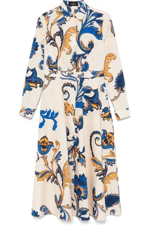 Etro Vestido camisero con estampado de cachemira