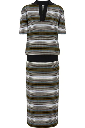 Salvatore Ferragamo Vestido tejido con motivo de rayas