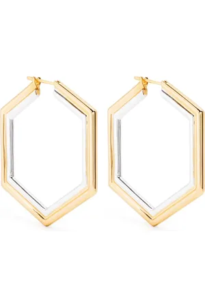 BEVZA Arracadas Big Honeycomb en oro amarillo de 18kt