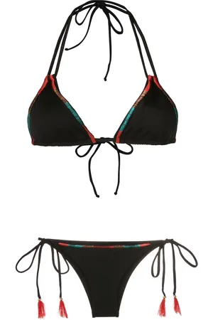Brigitte Bikini bordado con cuello halter