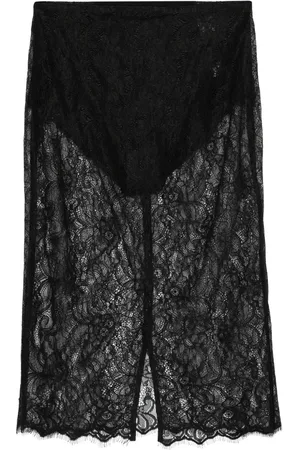 Elisabetta Franchi Falda midi con encaje floral
