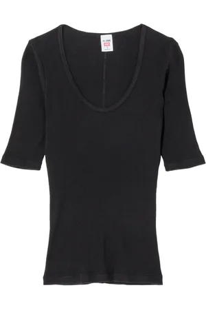 RE/DONE Top con cuello redondo