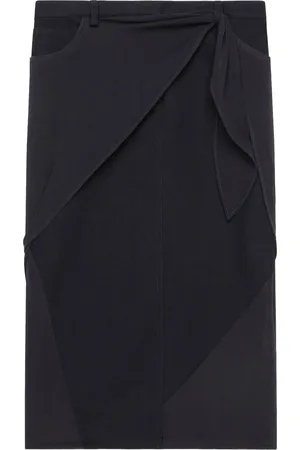 Courrèges Falda de mezclilla drapeada