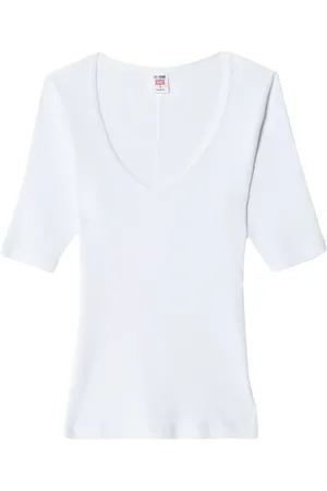 RE/DONE Playera con cuello redondo