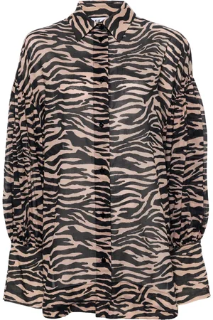 The Attico Camisa con estampado de cebra