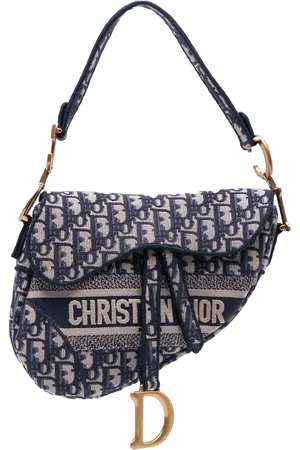 Dior Bolsa de hombro Oblique Embroidered Canvas Saddle Bag 2020