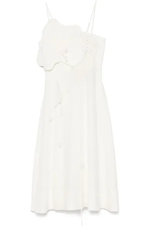 Farm Rio Vestido midi con aplique floral