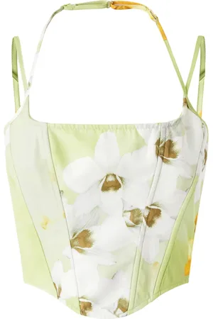 Pinko Top estilo corset con estampado floral