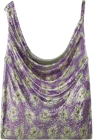 VERSACE Top con cuello drapeado