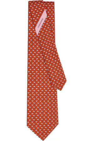 Salvatore Ferragamo Corbata de seda con colibríes estampados