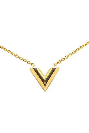LOUIS VUITTON Collar Gold Plated Essential V Necklace 2022