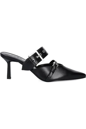 HUGO BOSS Mules de piel con hebilla y tacón de 70mm