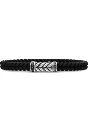 David Yurman Pulsera trenzada Chevron en plata de ley de 6mm