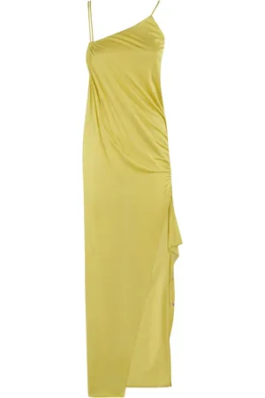 BLUMARINE Vestido largo con diseño asimétrico y drapeado