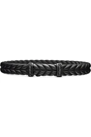 David Yurman Pulsera trenzada Chevron con diamante
