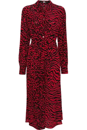 Karl Lagerfeld Vestido camisero largo con animal print