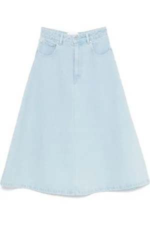 Nanushka Falda midi de mezclilla
