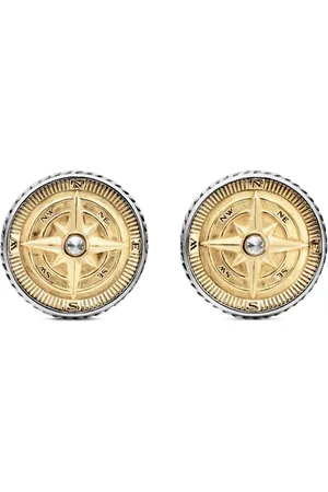 David Yurman Mancuernillas Maritime Compass en oro amarillo de 18kt y plata de ley con diamantes de 16mm