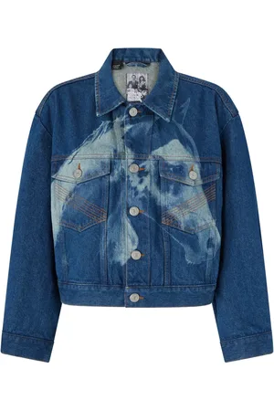 Pinko Chamarra de mezclilla con caballos estampado