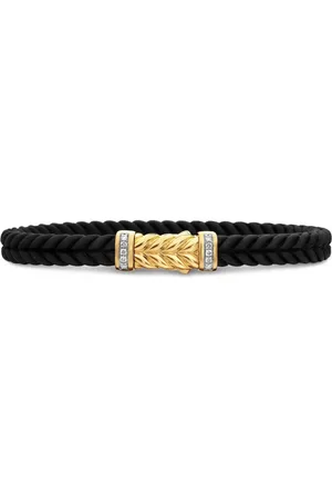 David Yurman Pulsera Chevron en oro amarillo de 18kt de 6mm